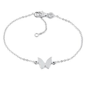 New Sterling Silver Simple Butterfly Adjustable Bracelet